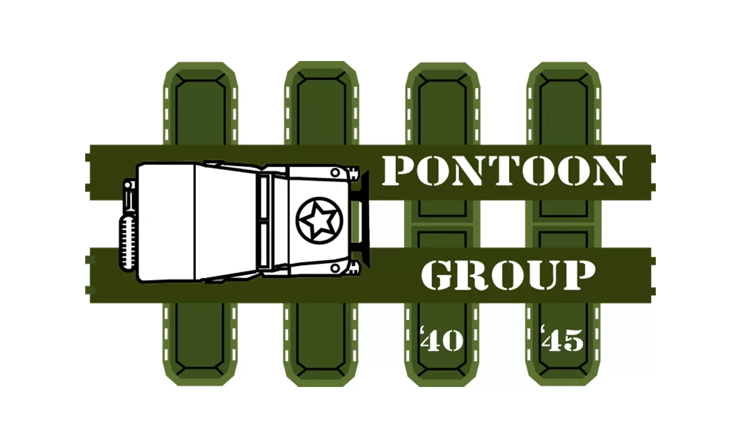 Logo van Pontoon Group ’40 – ’45 die een maatschappelijke samenwerking heeft met Oorlogsmuseum Medemblik